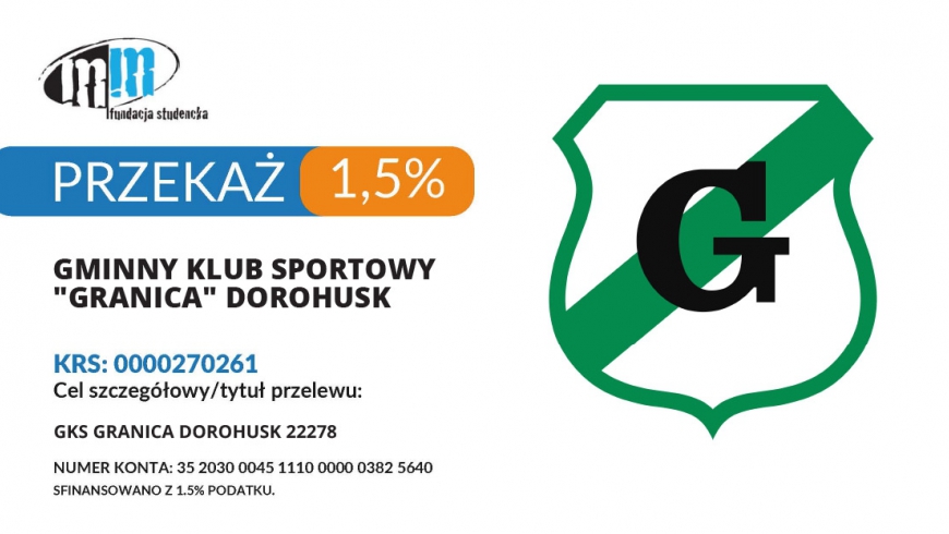 Wspieraj lokalny sport – przekaż 1,5% podatku