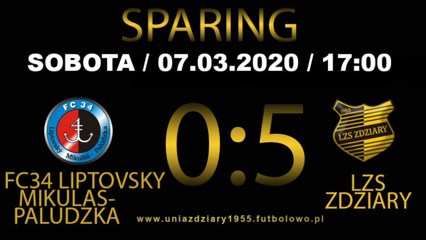 Sparing: FC 34 Liptovsky Mikulas Paludzka - LZS Zdziary 0:5.