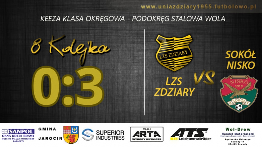 8 Kolejka: LZS Zdziary - Sokół Nisko 3:0.