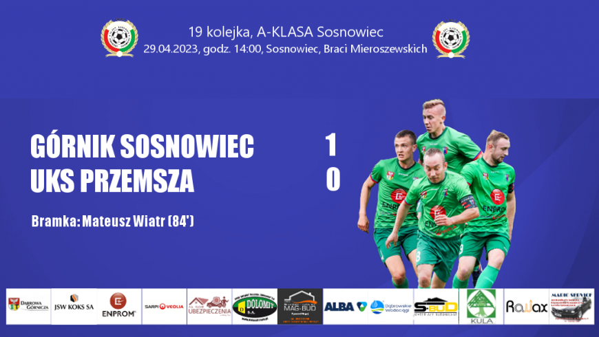 19 kolejka 2022/2023 Gornik Sosnowiec - UKS Przemsza 1:0 (0:0)