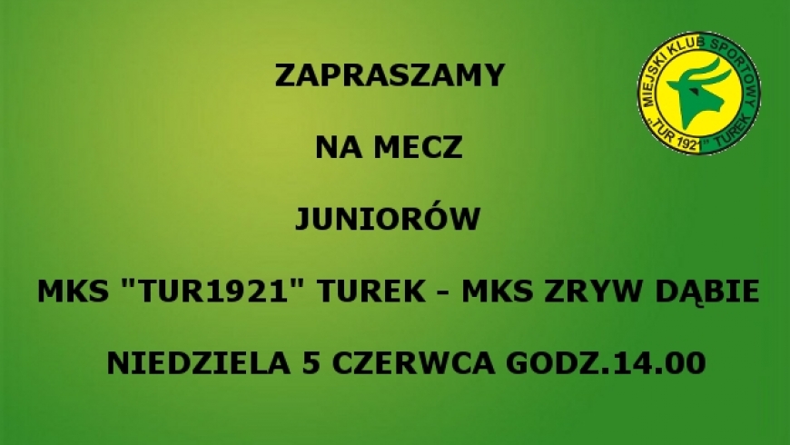 Zapraszamy na mecz Juniorów