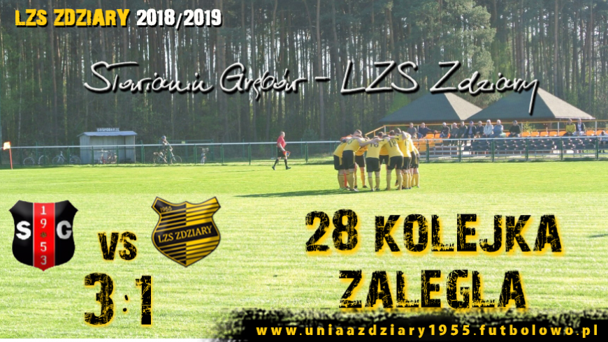 28 zaległa kolejka: Słowianin Grębów - LZS Zdziary 3:1.