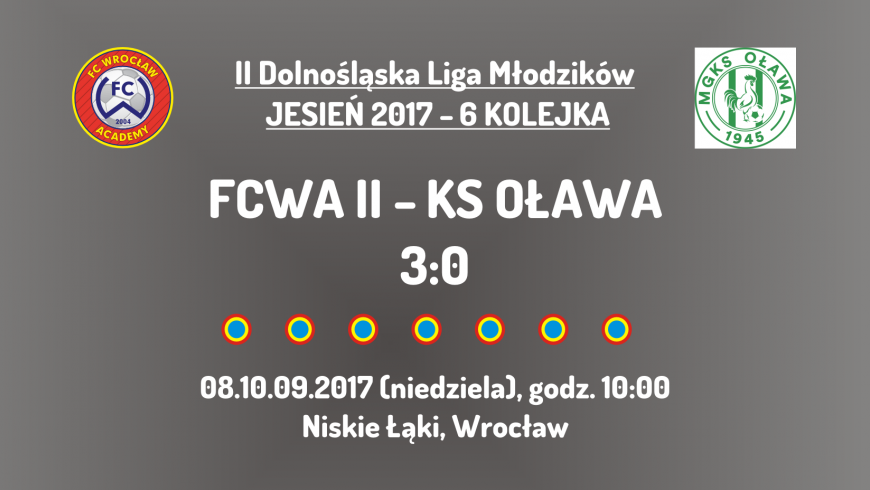 II DLM: 6 kolejka -  FCWA II - KS Oława (08.10.2017)