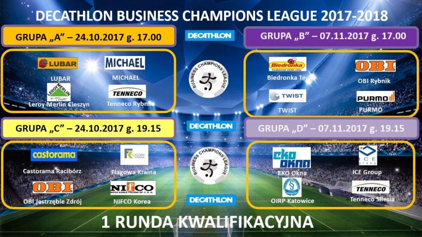 "DECATHLON Business Champions League 2017-2018" - Runda numer "1" ustalona :-)