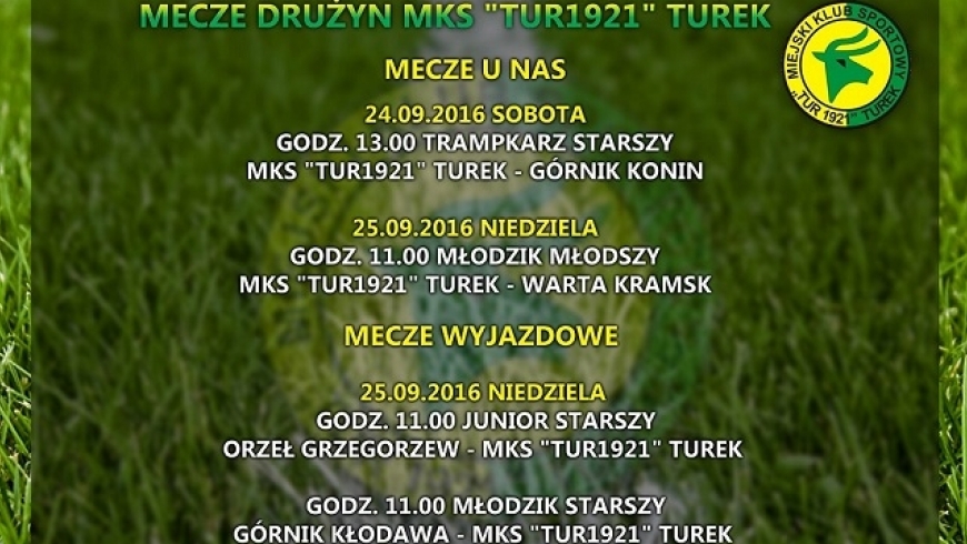 Mecze drużyn młodzieżowych 24-25.09.2016