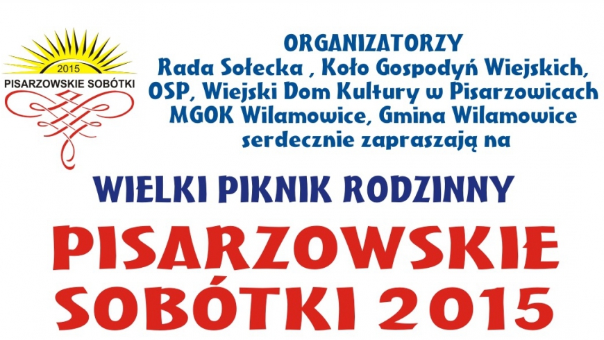 Zaproszenie na Pisarzowskie Sobótki 2015