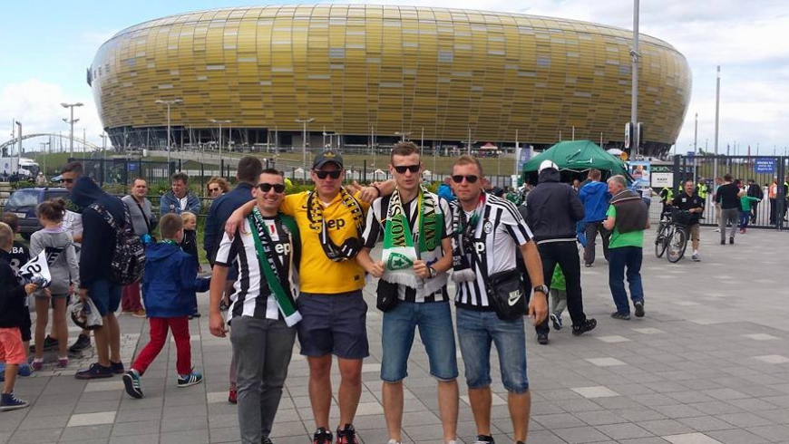 Piłkarze Gwiazdy Skrzyszów na PGE Arena na meczu Lechia Gdańsk - Juventus Turyn