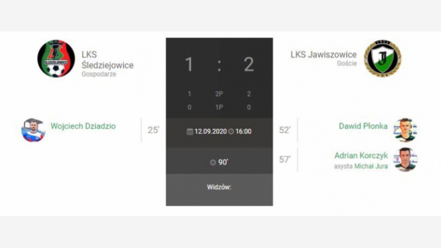 6.kolejka IV Ligi LKS Śledziejowice - LKS Jawiszowice 1:2 [foto&video relacja ]