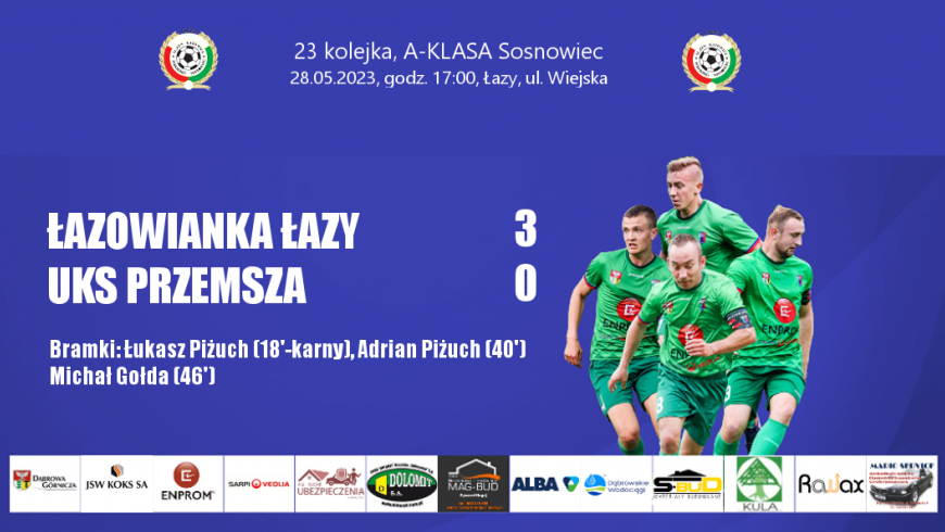 23 kolejka 2022/2023 Łazowianka Łazy - UKS Przemsza 3:0 (2:0)