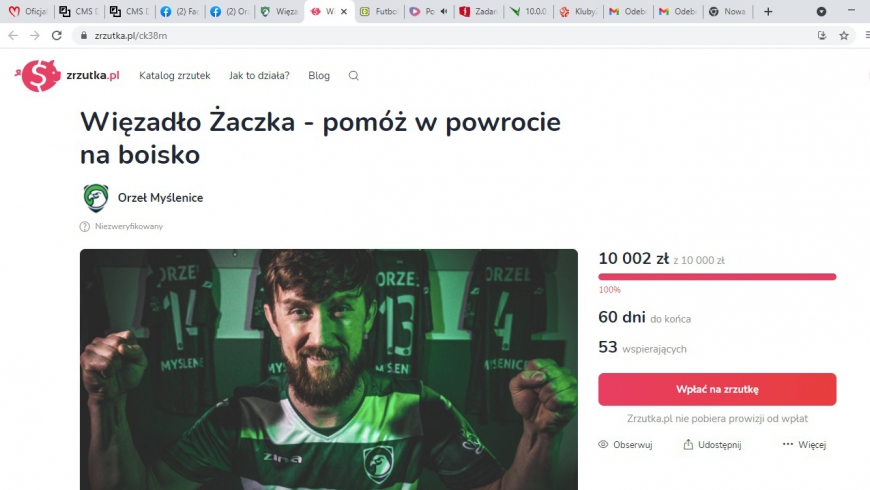 Mamy to! W tydzień zebraliśmy środki na #WięzadłoŻaczka