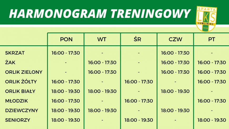 WRACAMY DO TRENINGÓW!