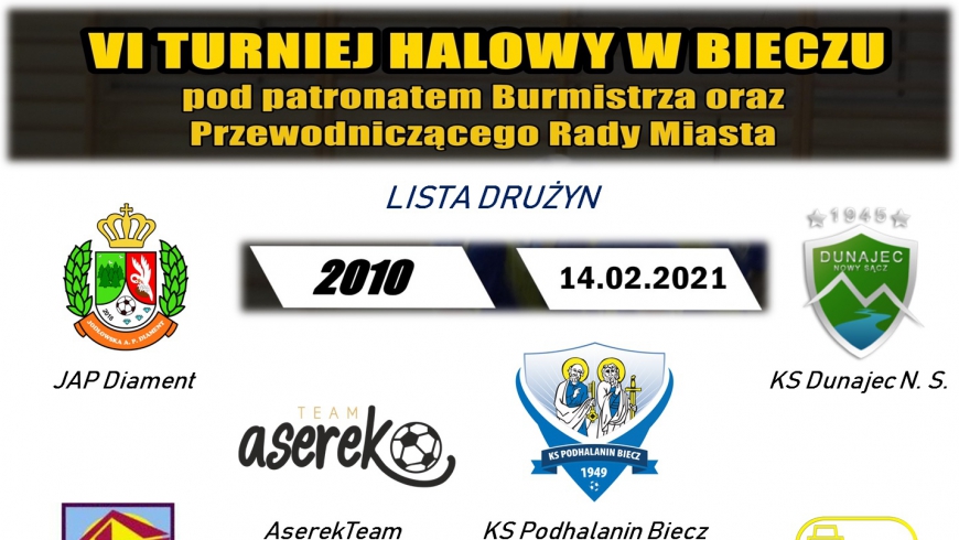 VI turniej halowy pod patronatem Burmistrza oraz Przewodniczącego Rady Miasta 2010 i 2012