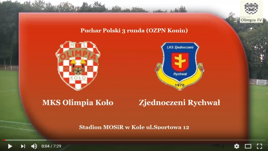 SENIORZY: PUCHAR POLSKI MKS Olimpia Koło - Zjednoczeni Rychwał 20.09.2017 [VIDEO]