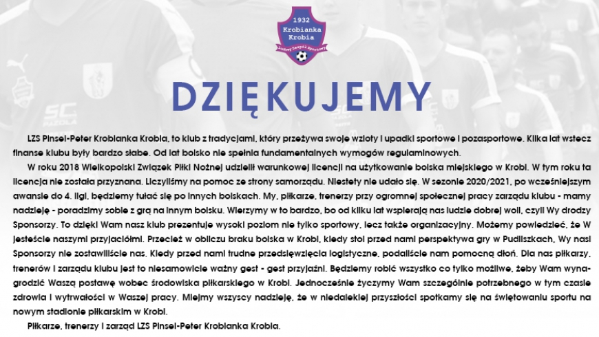 Drodzy Sponsorzy - DZIĘKUJEMY