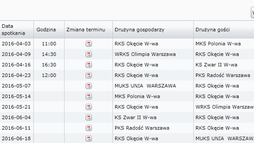 Terminarz meczów w pierwszych kolejkach ligowych.