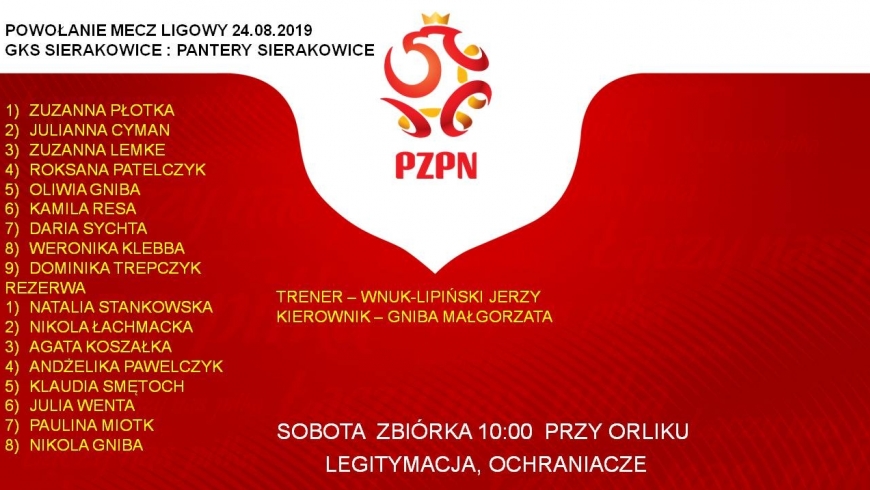 Wnuk-Lipiński Marian powołał na mecz z GKS Sierakowice