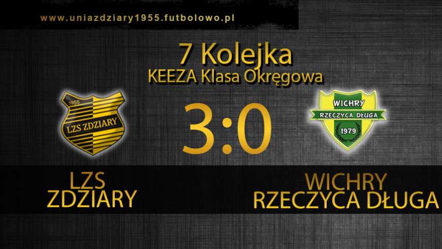 7 Kolejka: LZS Zdziary - Wichry Rzeczyca Długa 3:0.