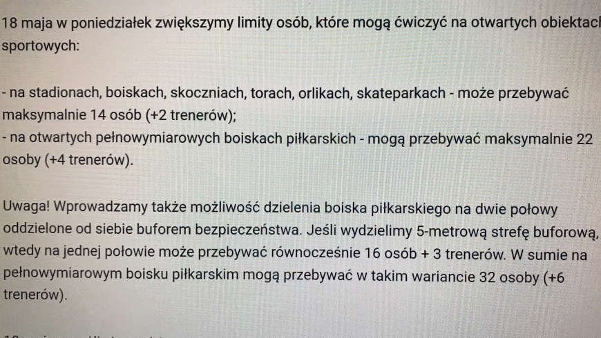 NOWY  "ROZKŁAD"  TRENINGOWY !