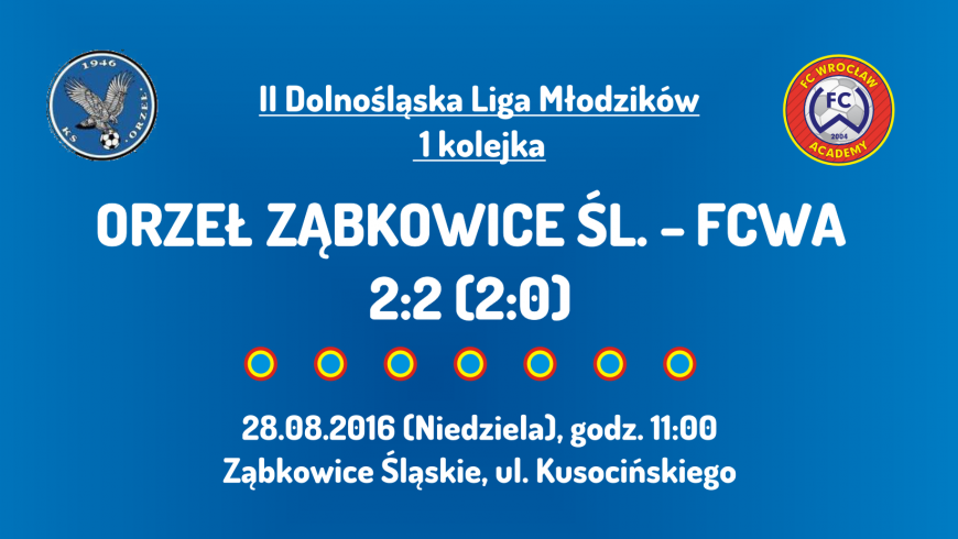 II Dolnośląska Liga Młodzików - 1 kolejka (28.08.2016)