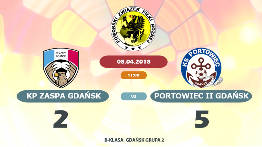 KP Zaspa Gdańsk - Portowiec II Gdańsk 2:5