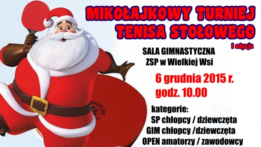 II Mikołajkowy Turniej Tenisa Stołowego