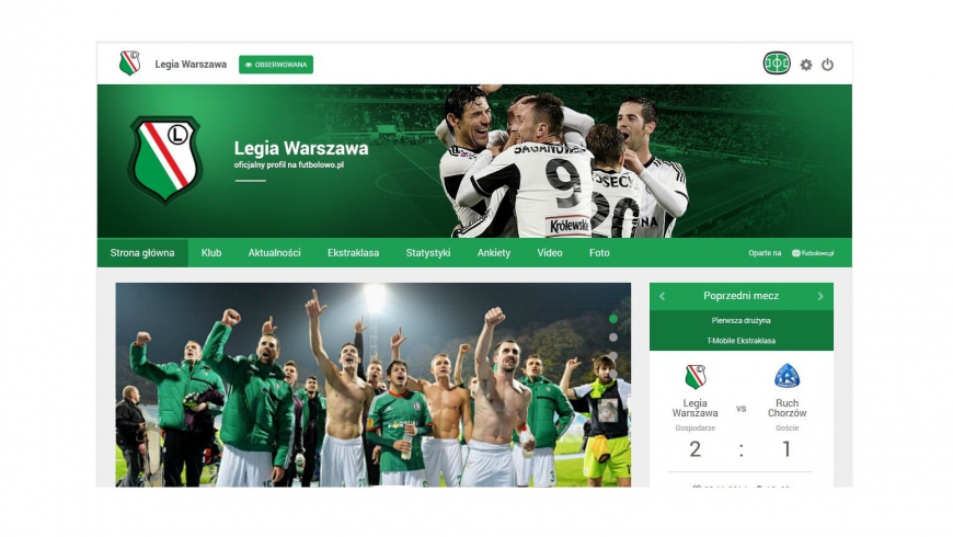 Zobacz oficjalny profil Legii Warszawa na Futbolowo.pl