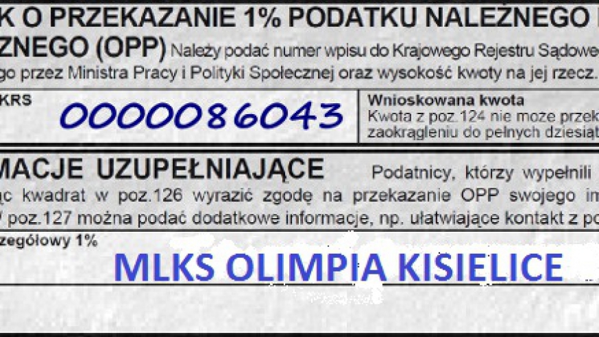 PRZEKAŻ 1% PODATKU NA NASZ KLUB!!