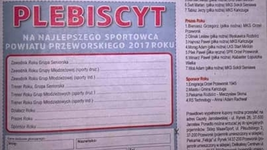 Plebiscyt - sportowiec powiatu przeworskiego