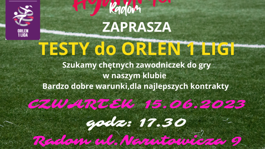 Testy do drużyny 1 ligi