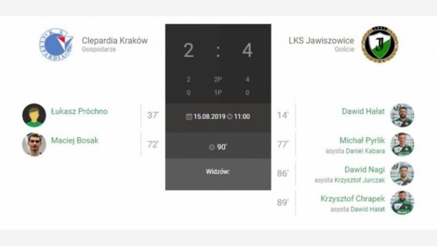 2.kolejka IV Ligi Clepardia Kraków-LKS Jawiszowice 2:4