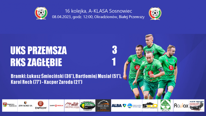 16 kolejka 2022/2023 UKS Przemsza - RKS Zagłębie Dąbrowa Górnicza 3:1 (1:1)