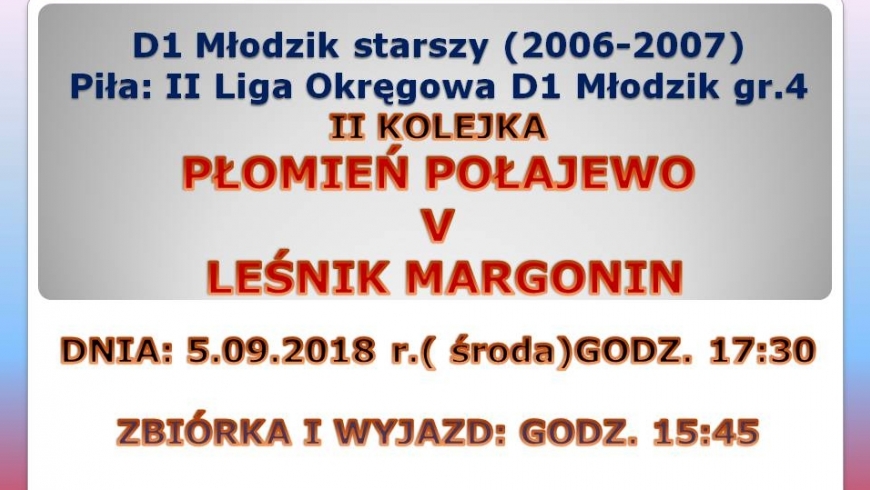 UWAGA GRUPA MŁODZIK ( 2006/2007)- WYJAZD NA MECZ