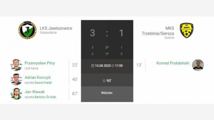 2.kolejka IV Ligi LKS Jawiszowice-MKS Trzebinia 3:1 foto&video relacja