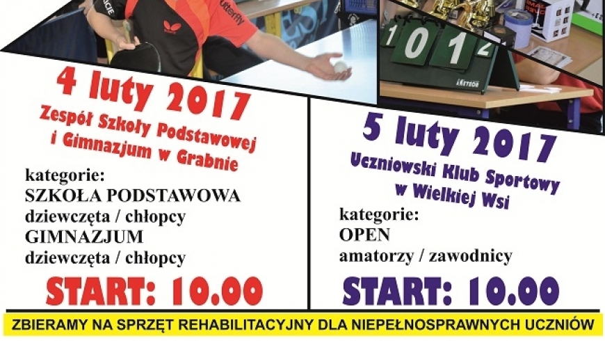 Charytatywny Turniej Tenisa Stołowego 4-5 lutego 2017