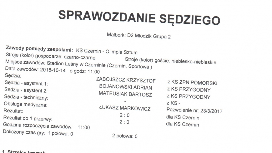 Junior D2 wygrywa w derbowym pojedynku z Olimpia Sztum