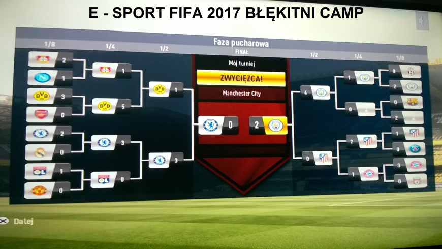 TURNIEJ E - SPORT FIFA 2017 BŁĘKITNI CAMP