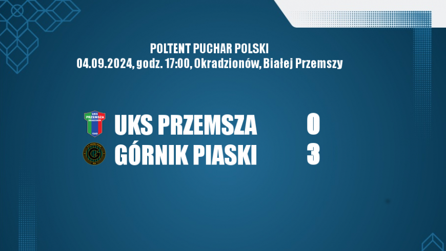 II Runda, Poltent PP UKS Przemsza - Górnik Piaski 0:3 (0:1)