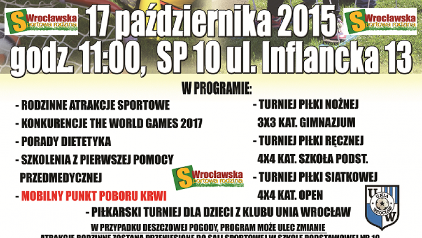Wrocławska Sportowa Rodzina - festyn w SP10