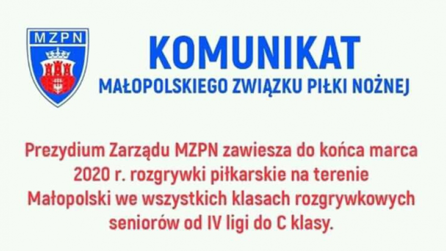 rozgrywki w MAŁOPOLSCE ZAWIESZONE!