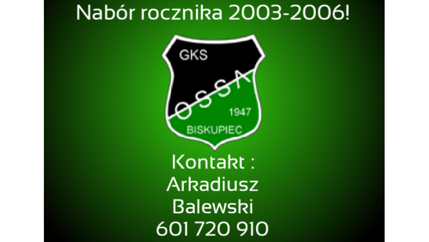 Nabór do drużyny Juniorów Młodszych (2003-2006)