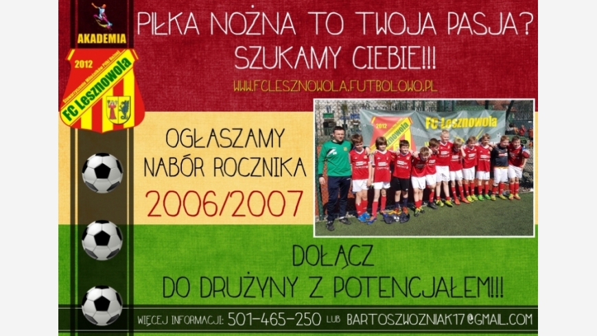 Nabór rocznika 2006/2007!!!