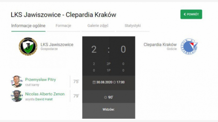 4.kolejka IV Ligi LKS Jawiszowice-Clepardia Kraków 2:0 [ foto & video relacja  ]