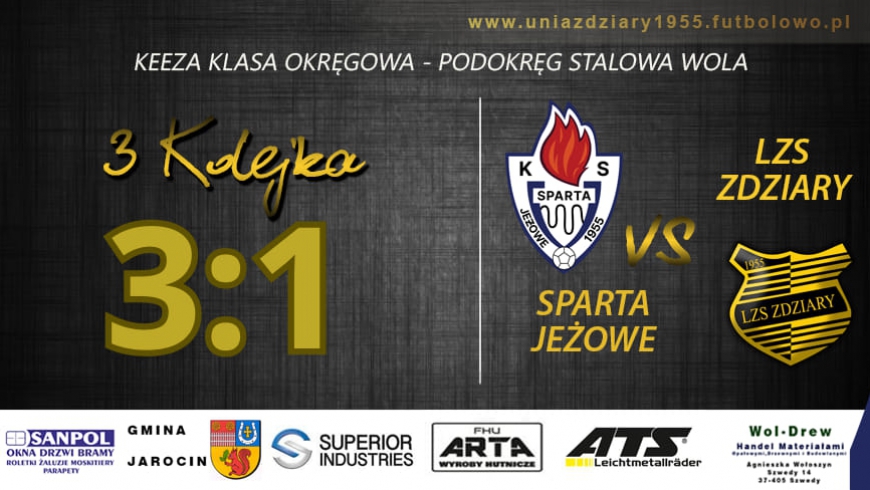 3 Kolejka: Sparta Jeżowe - LZS Zdziary 3:1.