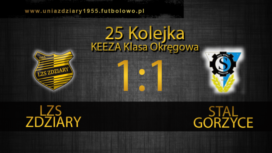 25 Kolejka: LZS Zdziary - Stal Gorzyce 1:1.