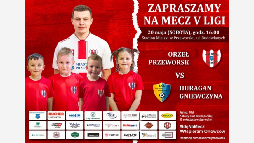 Orzeł - Huragan Gniewczyna sobota godz.16.00