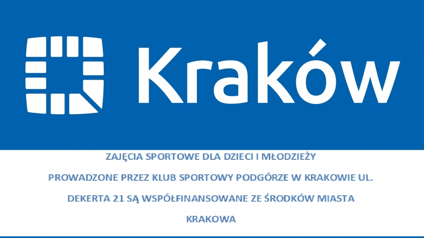 Zajęcia dla dzieci i młodzieży współfinansowane ze środków Miasta Krakowa
