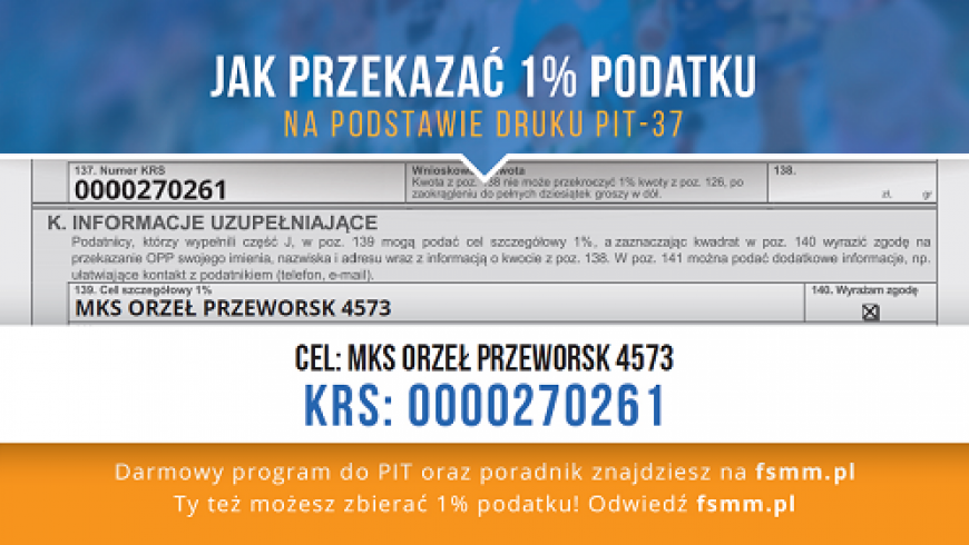 1 % podatku MKS Orzeł Przeworsk