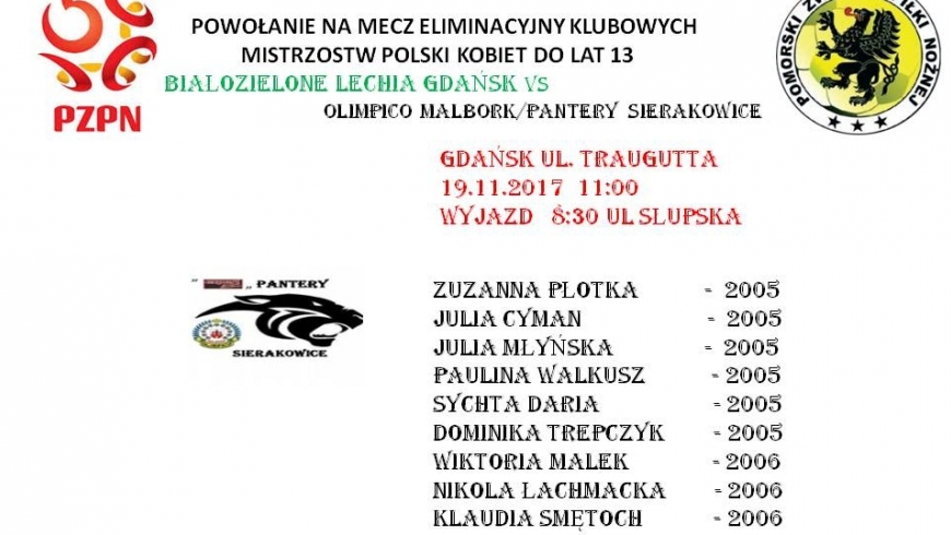 KLUBOWE MISTRZOSTWA POLSKI U-13 POWOŁANIA