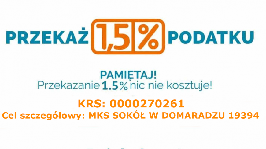 PRZEKAŻ 1,5% PODATKU NA NASZ KLUB !