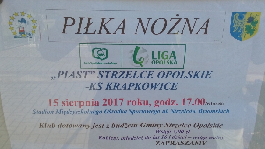 Zapowiedź meczu: Piast Strzelce Opolskie - KS Krapkowice